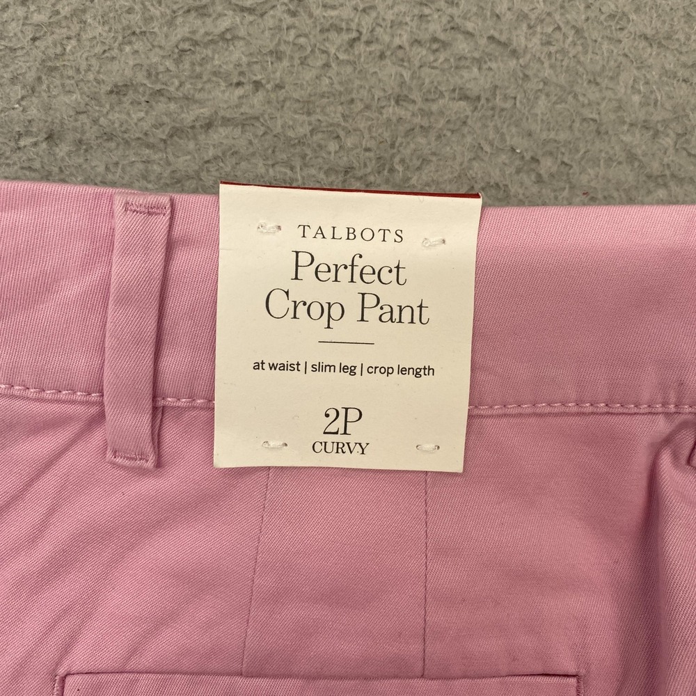 Talbots Perfect Crop Pants Womens 2P Pink Curvy Slim Leg Stretch Twill Ankle‎ - Picture 12 of 16